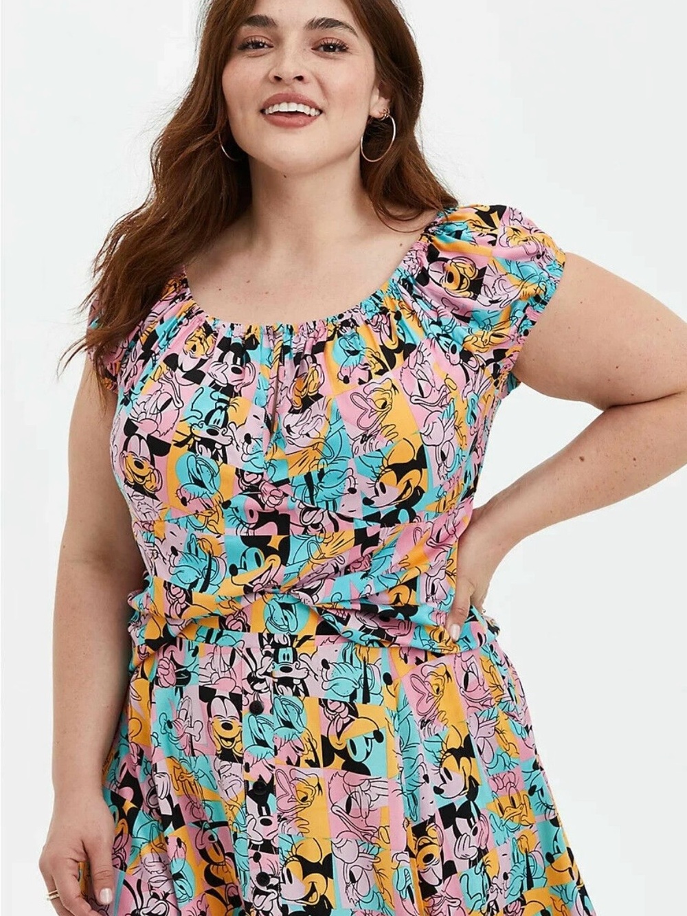 TORRID X DISNEY NEW Mickey & Friends Retro Off-Shoulder Top Sz 1X 14/16 Kawaii